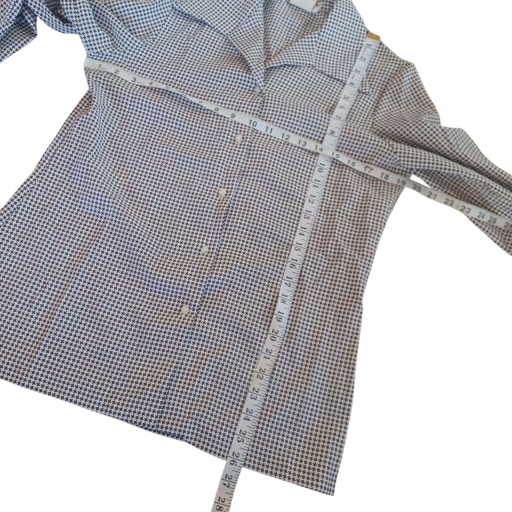 Lane Bryant Vintage‎ Houndstooth Polyester Dress Shirt Button Up Blouse Top - Picture 3 of 8